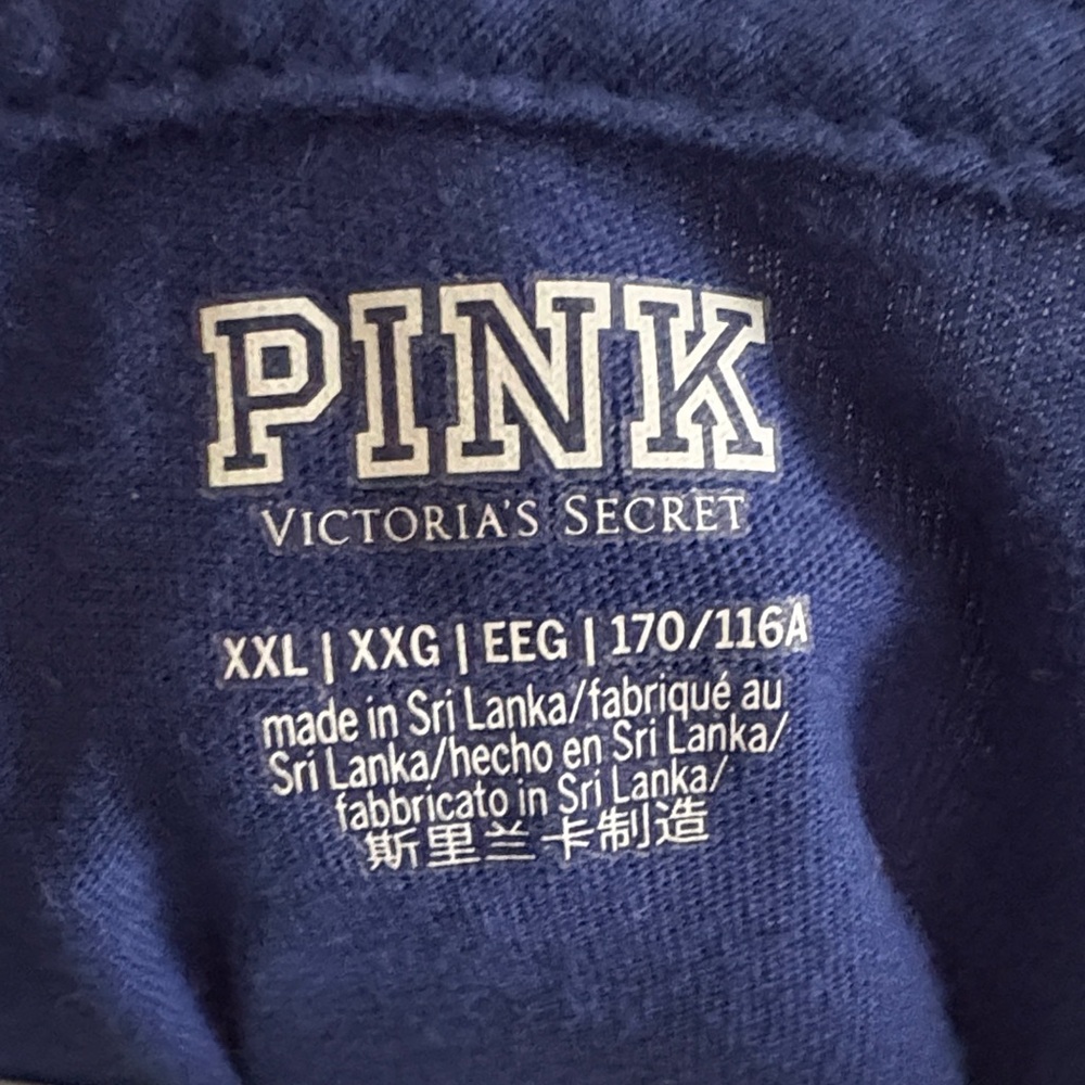 PINK Victoria's Secret Blue & White Colorblock Long Sleeve Top Size XXL - Picture 5 of 5